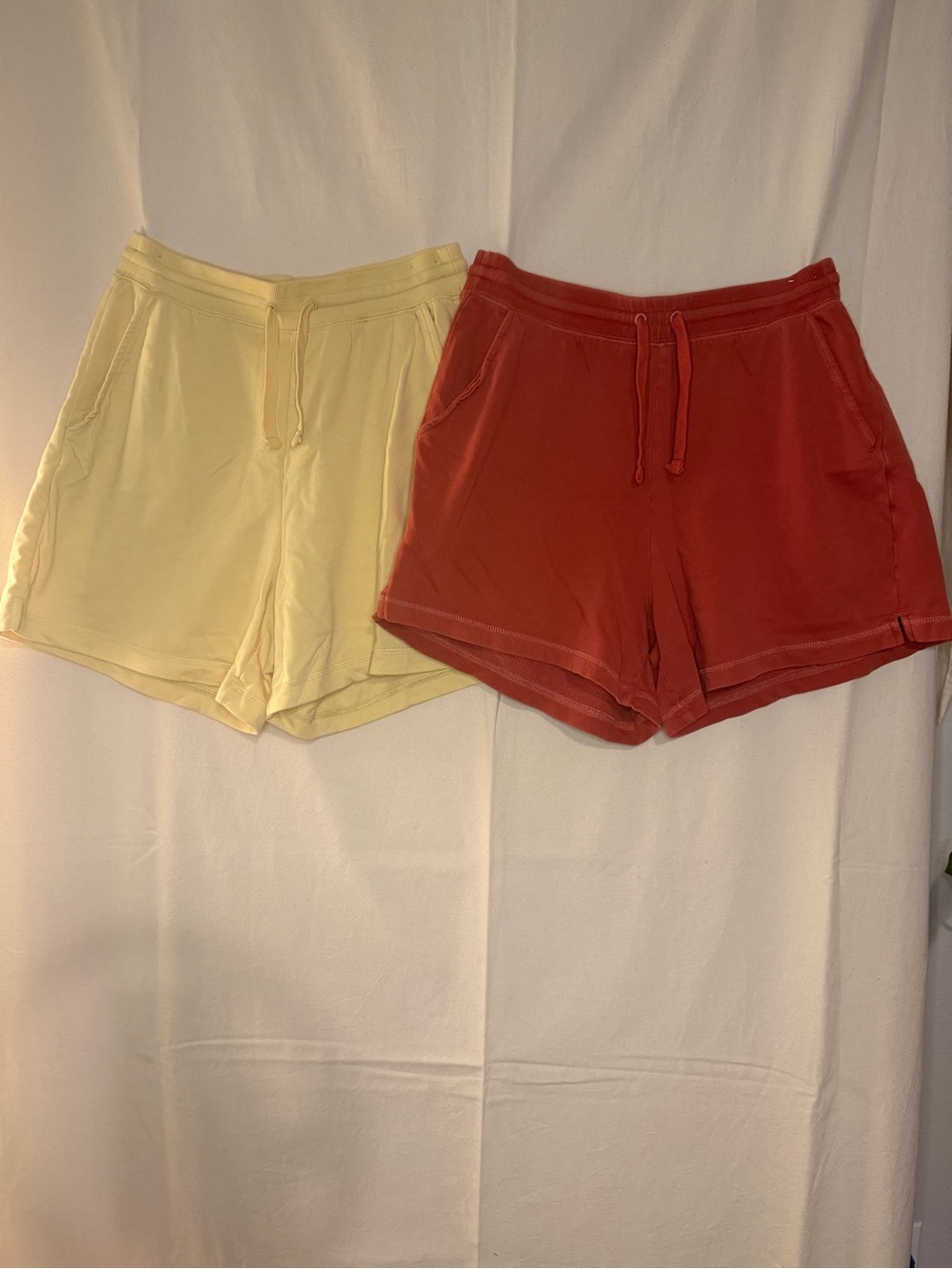 Old Navy Women’s Drawstring Shorts - Pastel Yellow & Rust